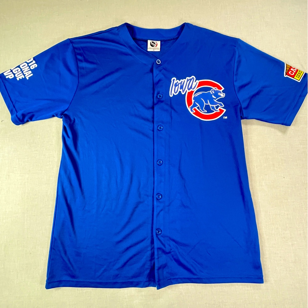 Chicago Cubs Kris Bryant #17 Jersey Blue Men’s XL 2016 MVP Button Front